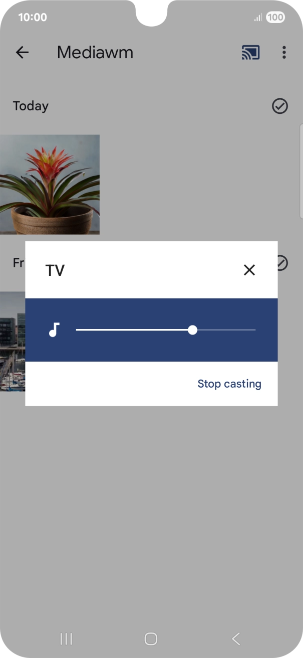 Press Stop casting. Press Stop casting.