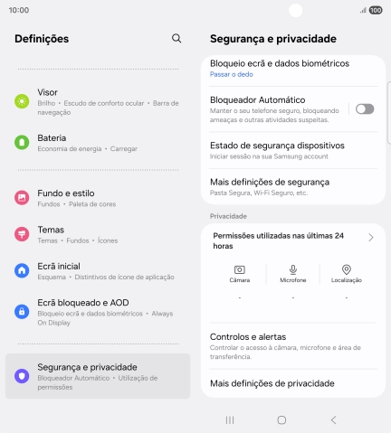 Prima Mais definições de segurança.