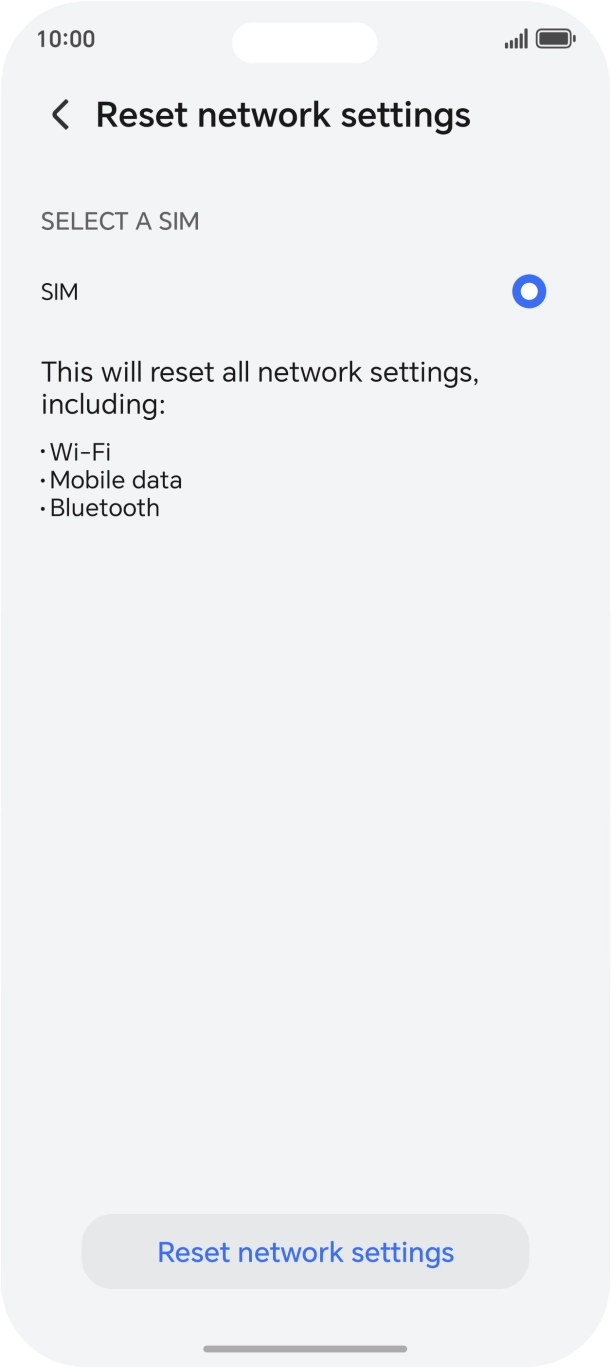 Press Reset network settings.