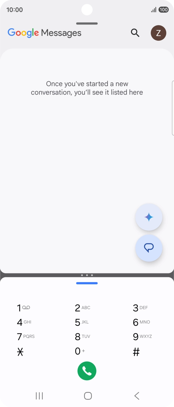 Drag up or down on the screen to adjust the application windows to the required size. Drag up or down on the screen to adjust the application windows to the required size.
