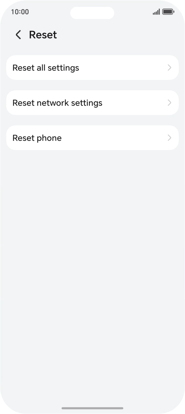 Press Reset network settings.