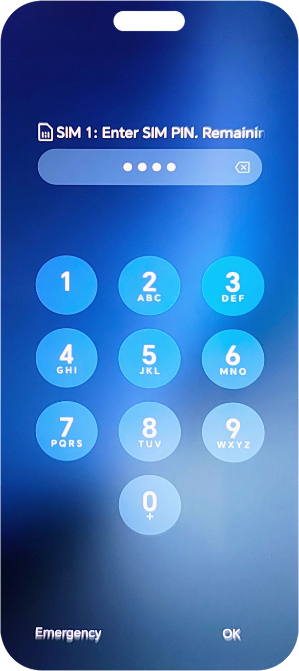 If your SIM is locked, key in your SIM PIN and press OK. The default SIM PIN is 0000.