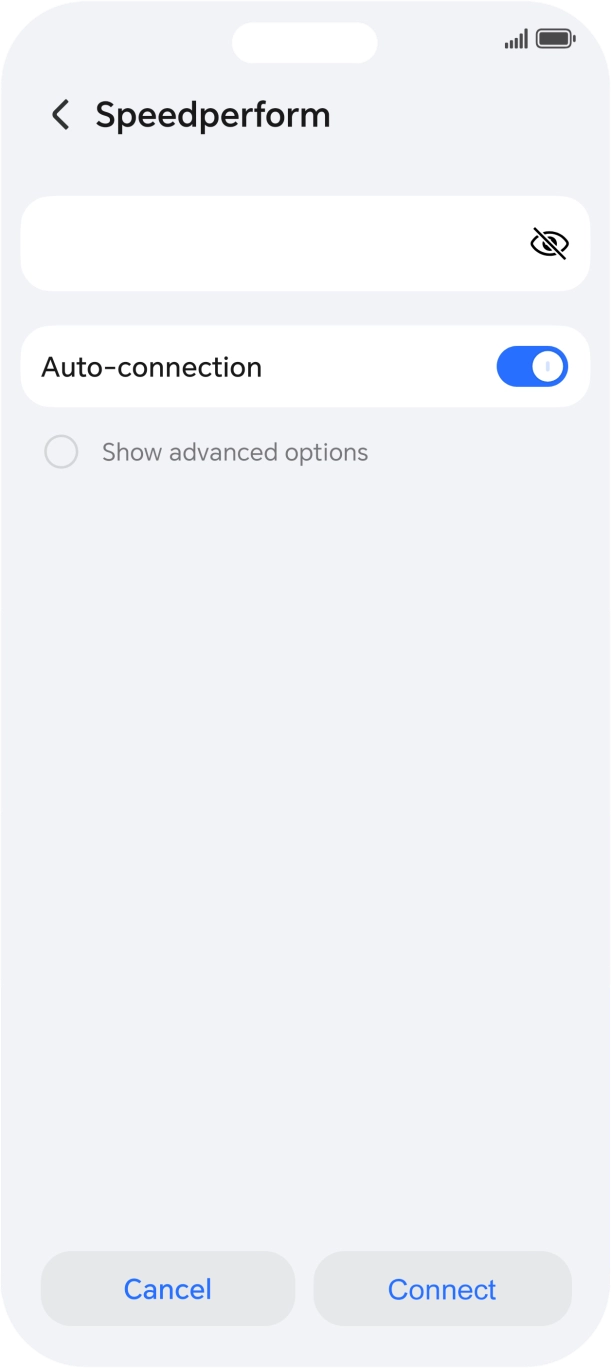 Key in the password for the WiFi network and press Connect.