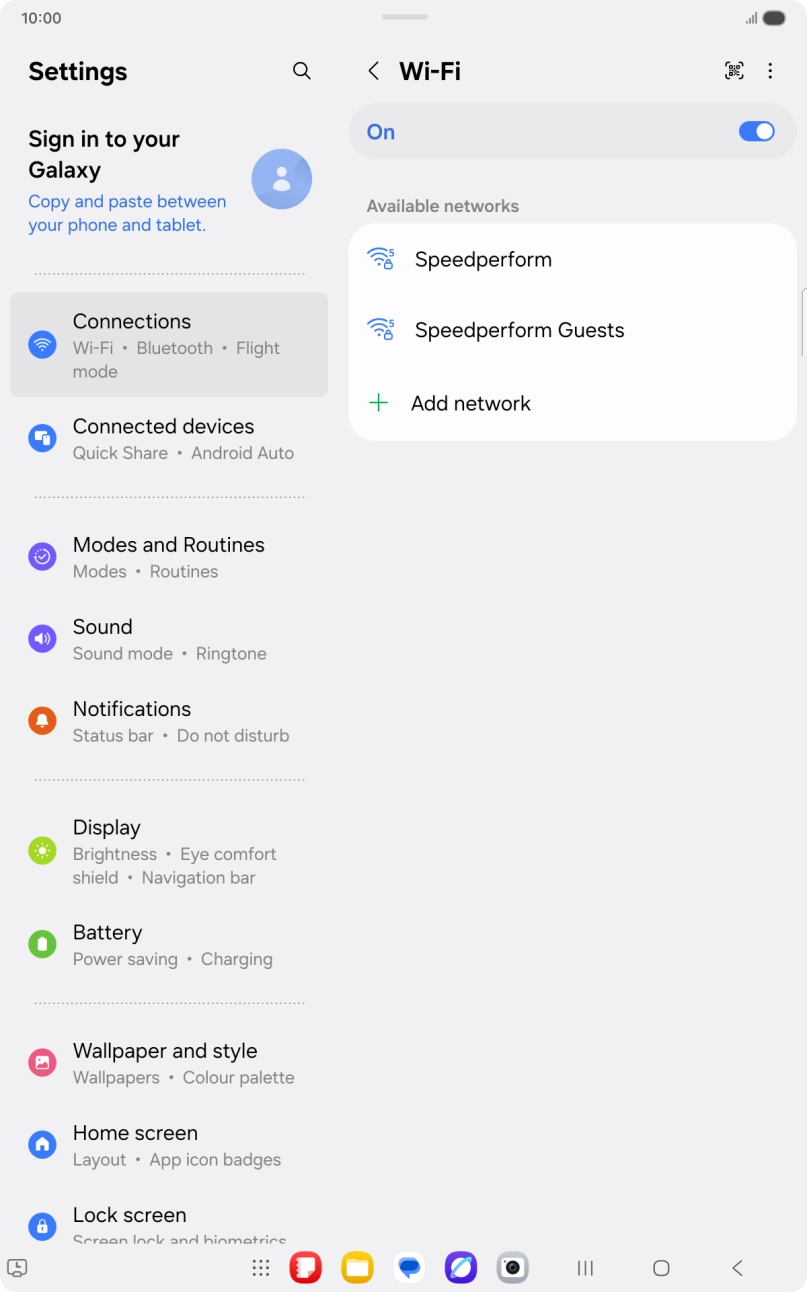 Press the required WiFi network.