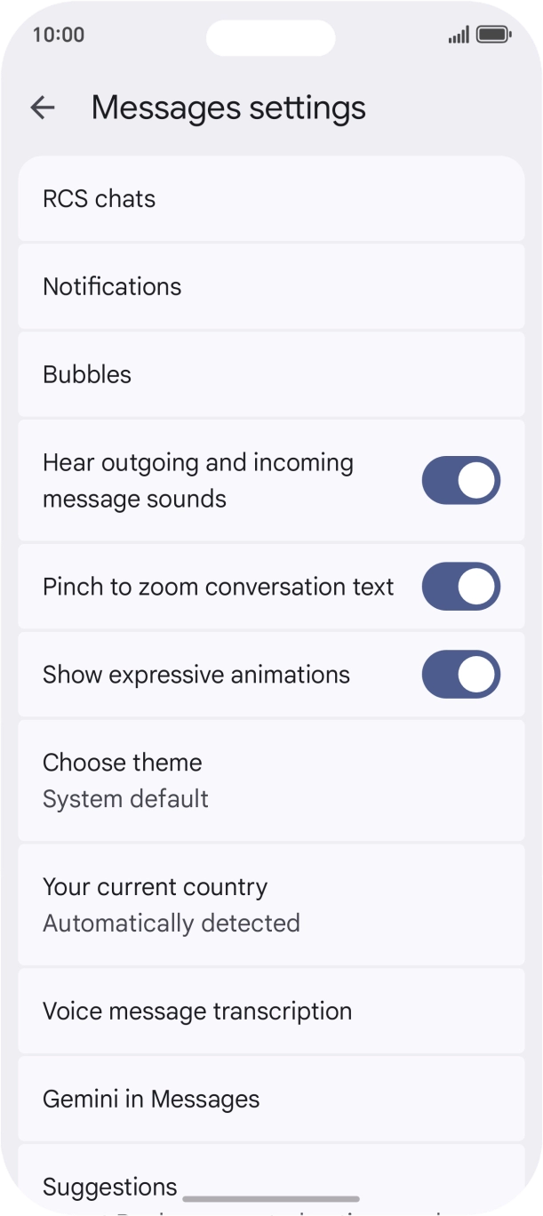 Press Gemini in Messages. Press Gemini in Messages.