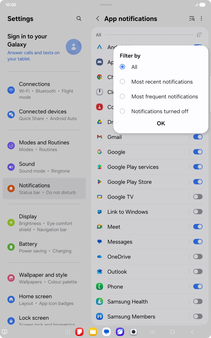 Press the required setting. Press the required setting.