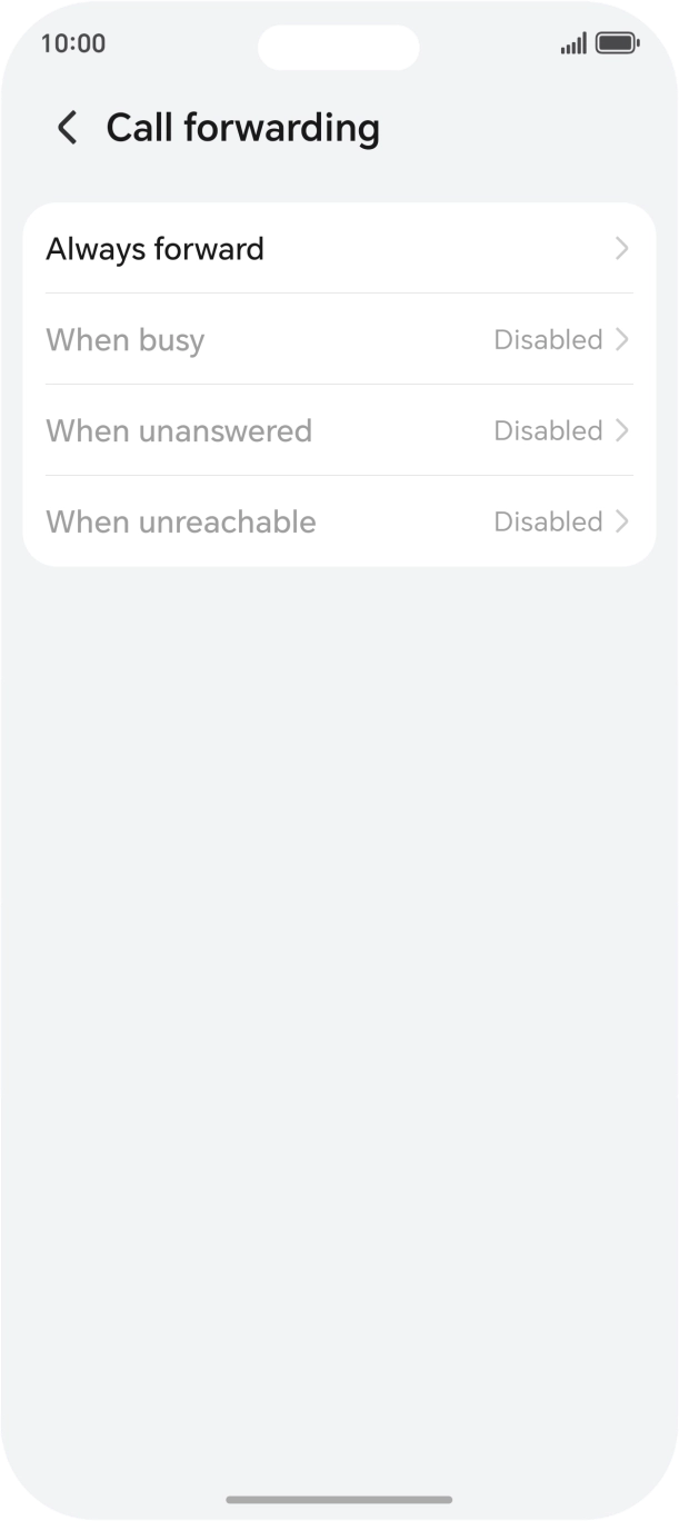 Press the required divert type. Press the required divert type.