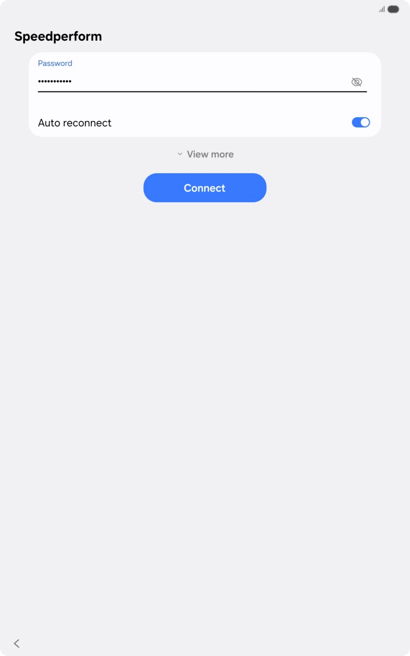Key in the password for the WiFi network and press Connect.