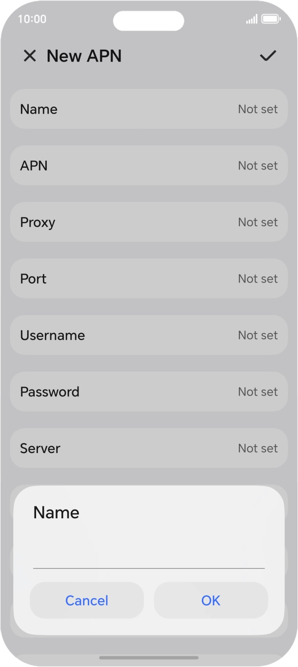 Key in O2 UK Internet and press OK.