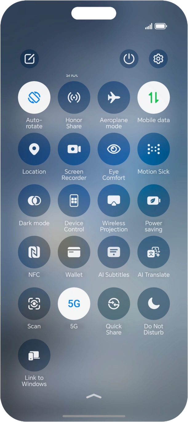 Press the low power mode icon to turn on the function.