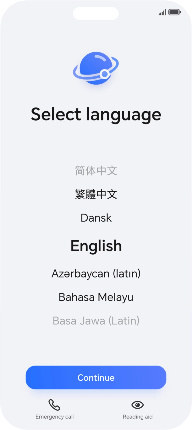 Press the required language.