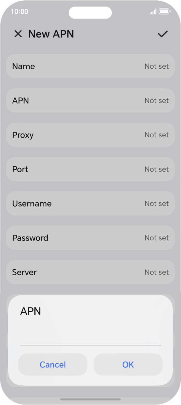 Key in mobile.o2.co.uk and press OK.