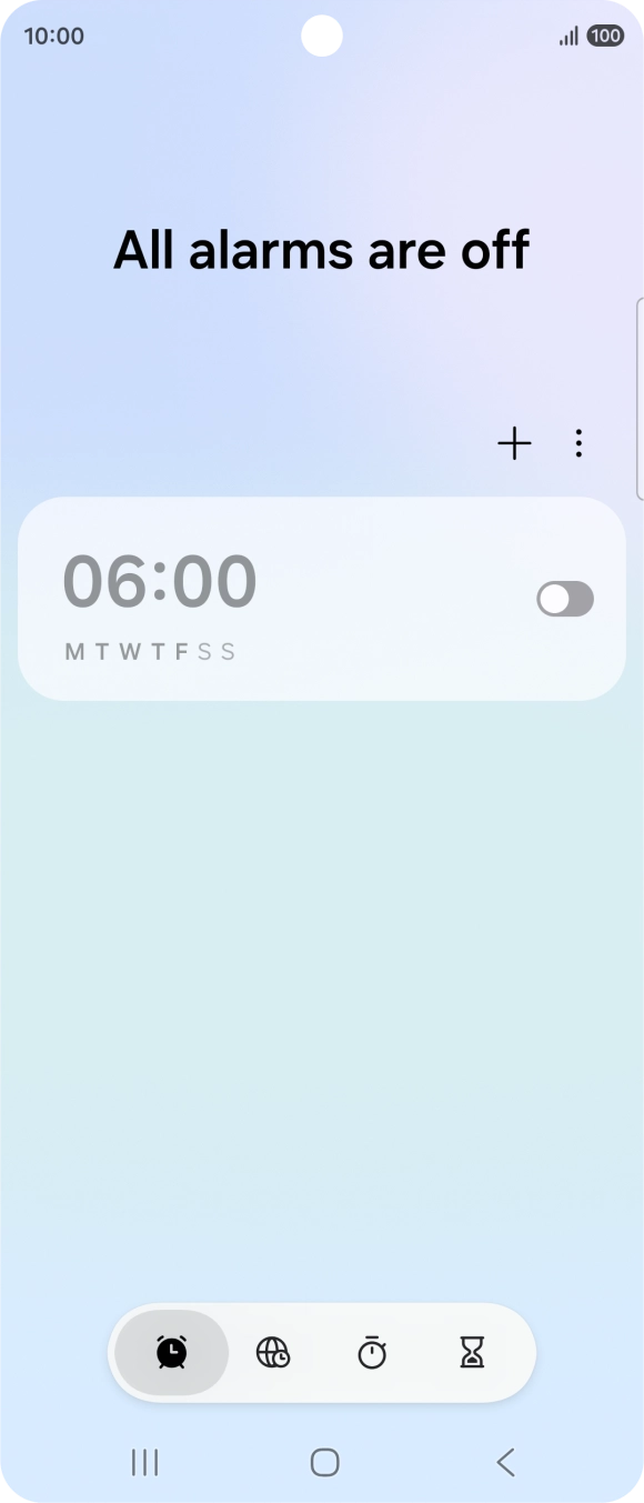 Press the set new alarm icon.