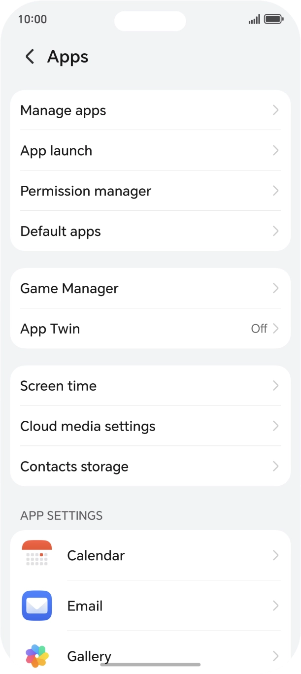Press Manage apps.