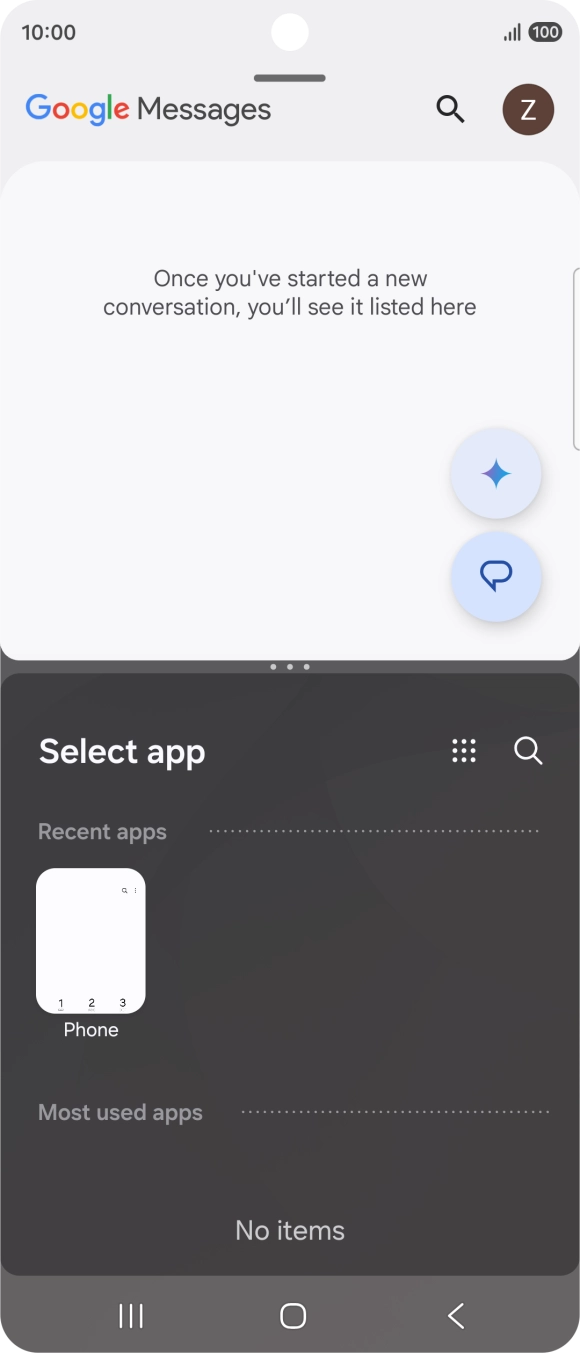 Press the second application. Press the second application.