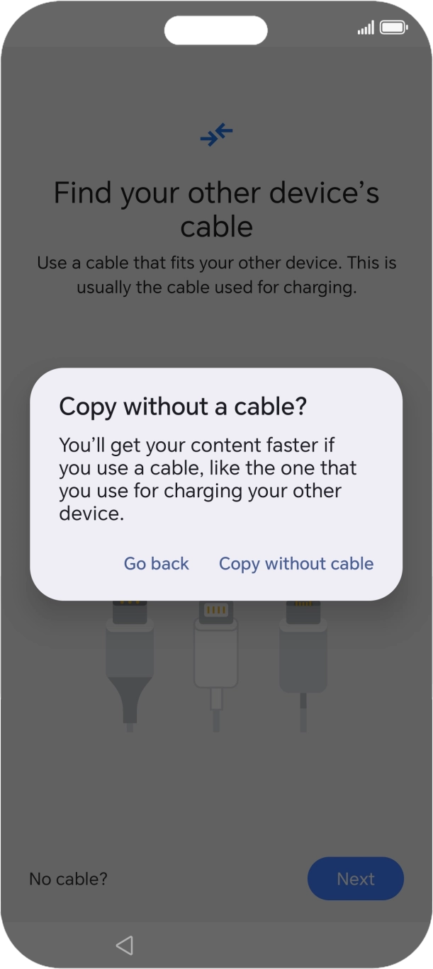 Press Copy without cable.