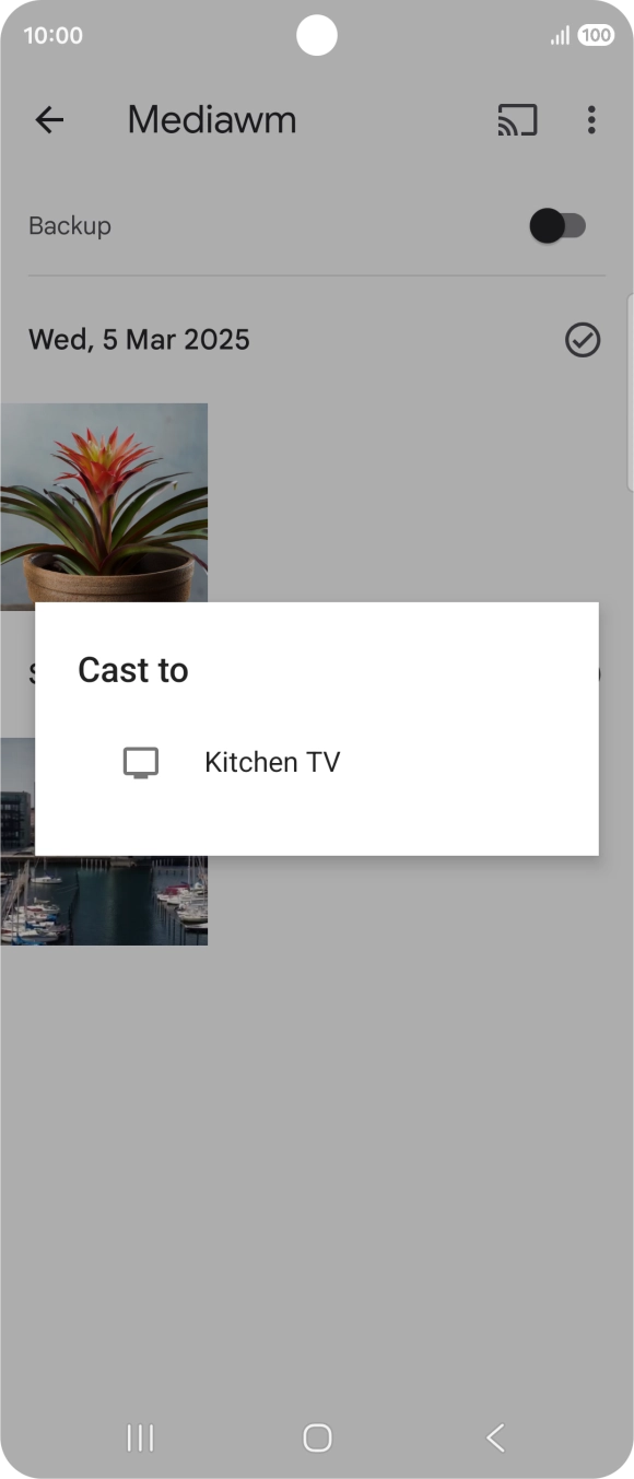 Press the required device.