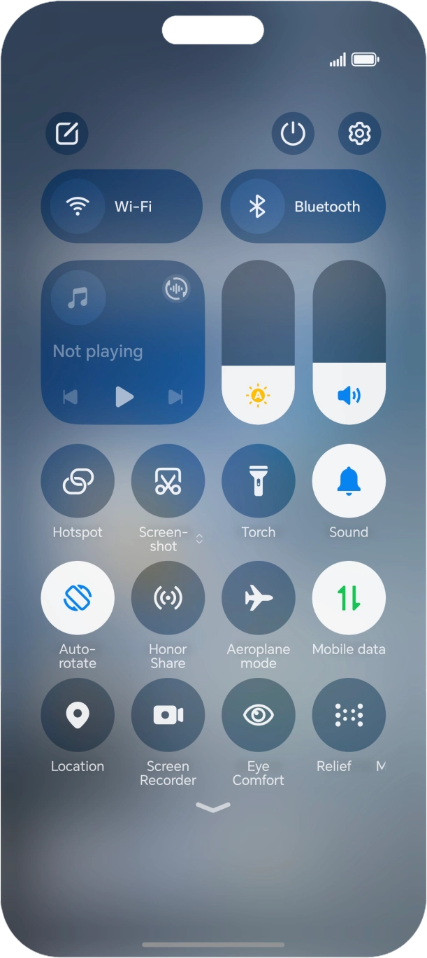 Press the settings icon. Press the settings icon.