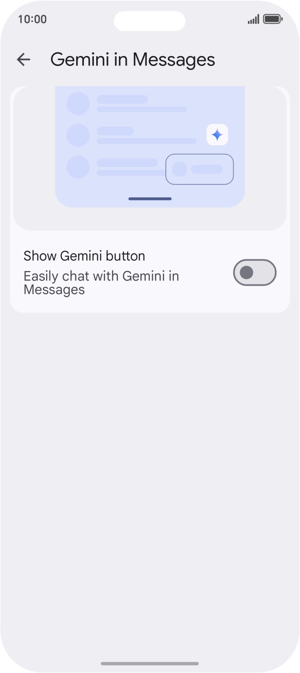 Press the indicator next to 'Show Gemini button' to turn on the function. Press the indicator next to 'Show Gemini button' to turn on the function.