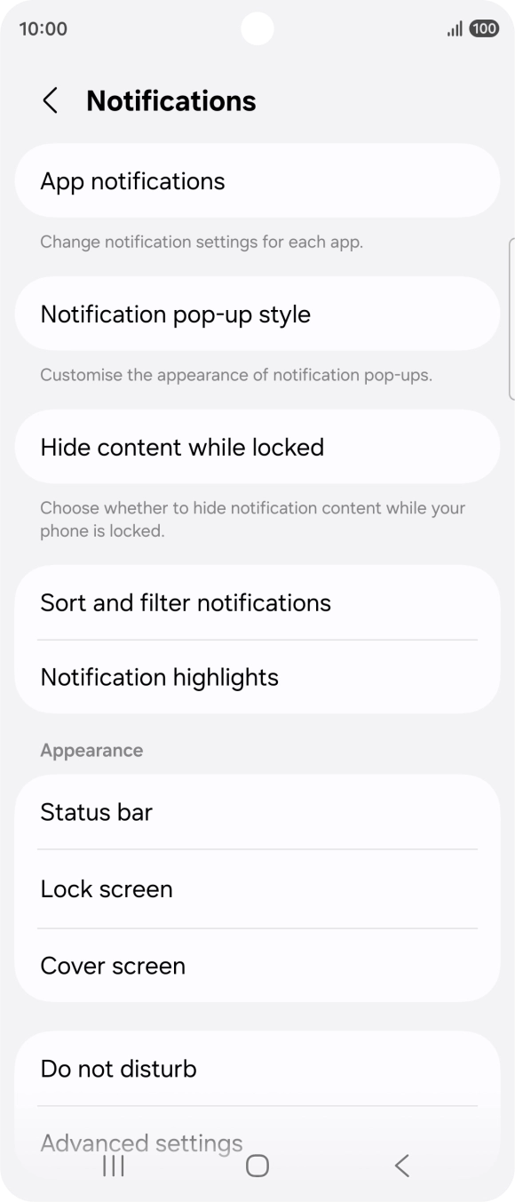 Press App notifications.