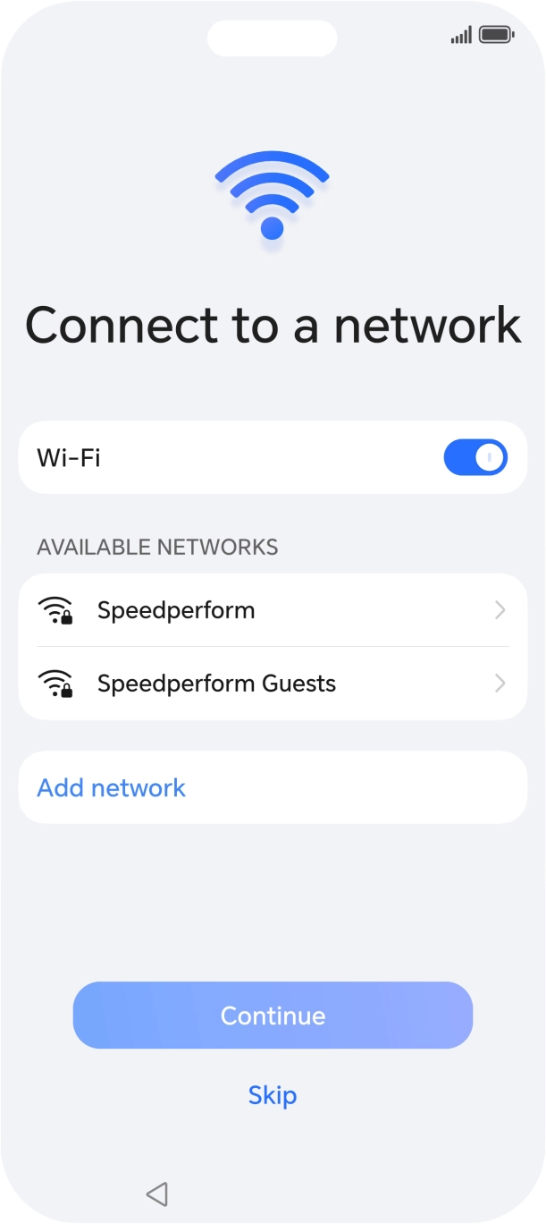 Press the required WiFi network.