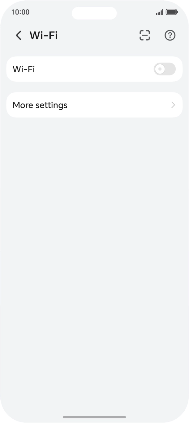 Press the indicator next to 'Wi-Fi' to turn on the function.