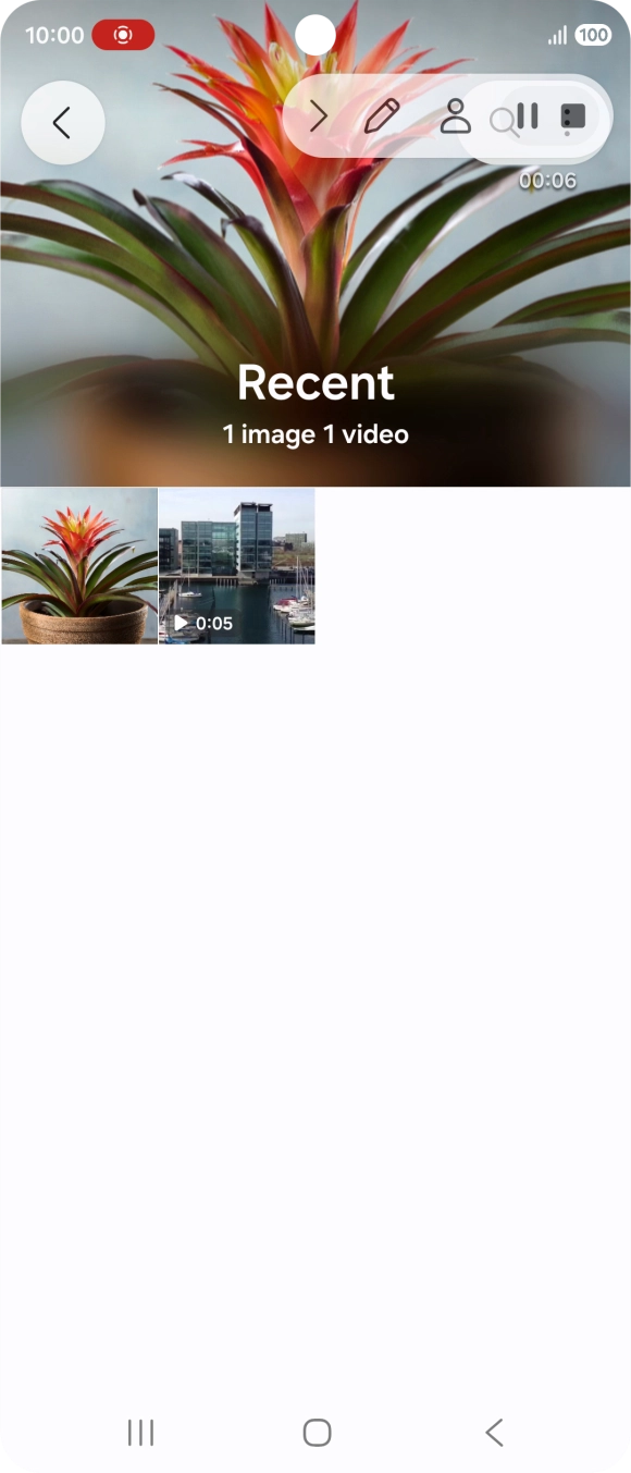 Press the stop icon to stop the recording.