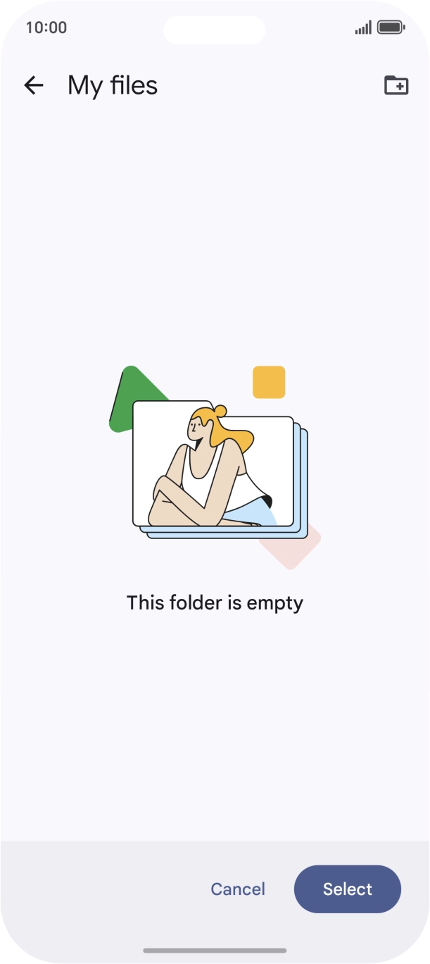 To create a new folder, press the new folder icon and follow the instructions on the screen to create a new folder. To create a new folder, press the new folder icon and follow the instructions on the screen to create a new folder.