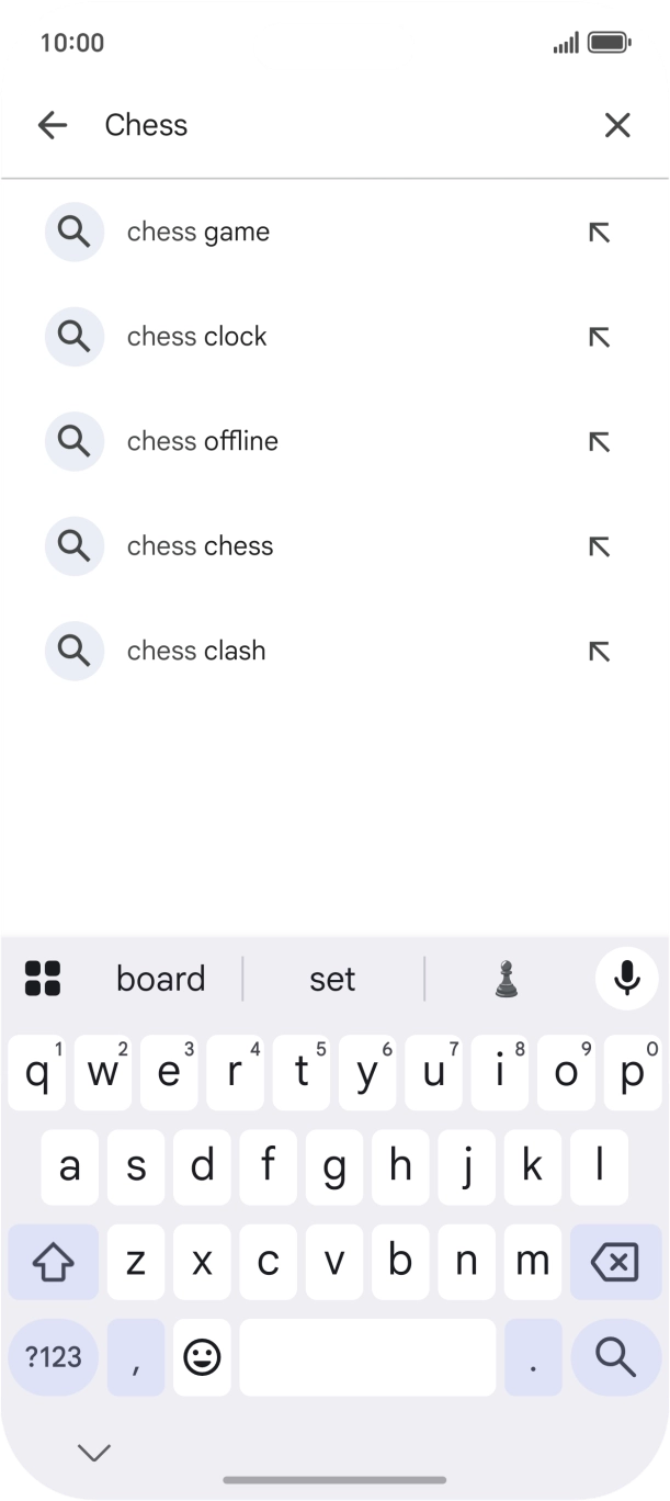 Key in the name or subject of the required app and press the search icon.
