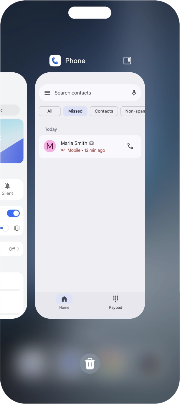 Press the split screen view icon above the required application. Press the split screen view icon above the required application.