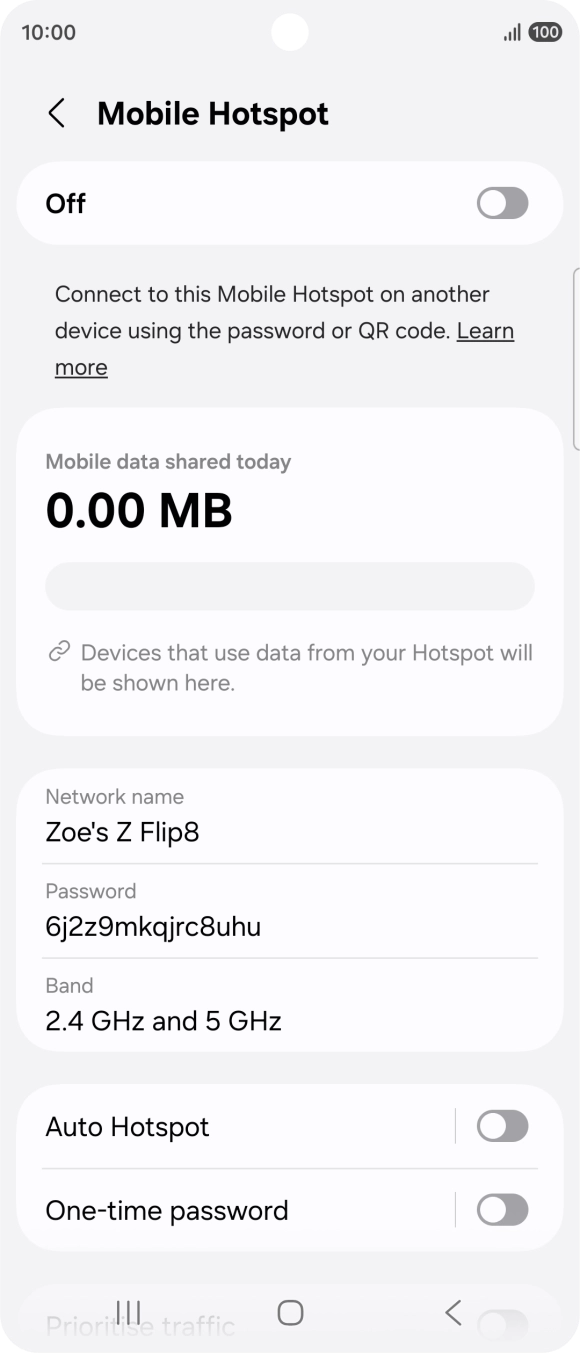 Press Network name.