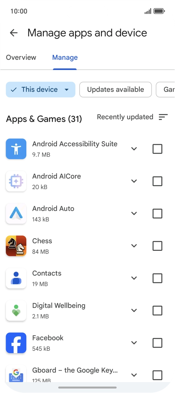 Press the required app.