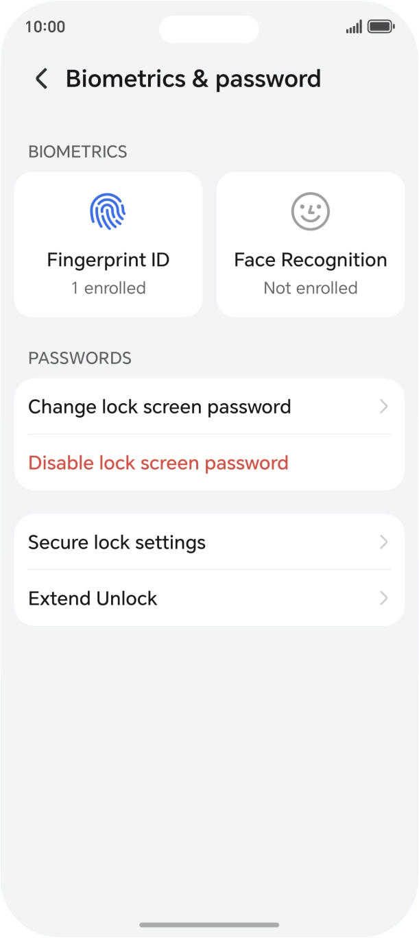 Press Disable lock screen password and key in the additional lock code you created earlier. Press Disable lock screen password and key in the additional lock code you created earlier.