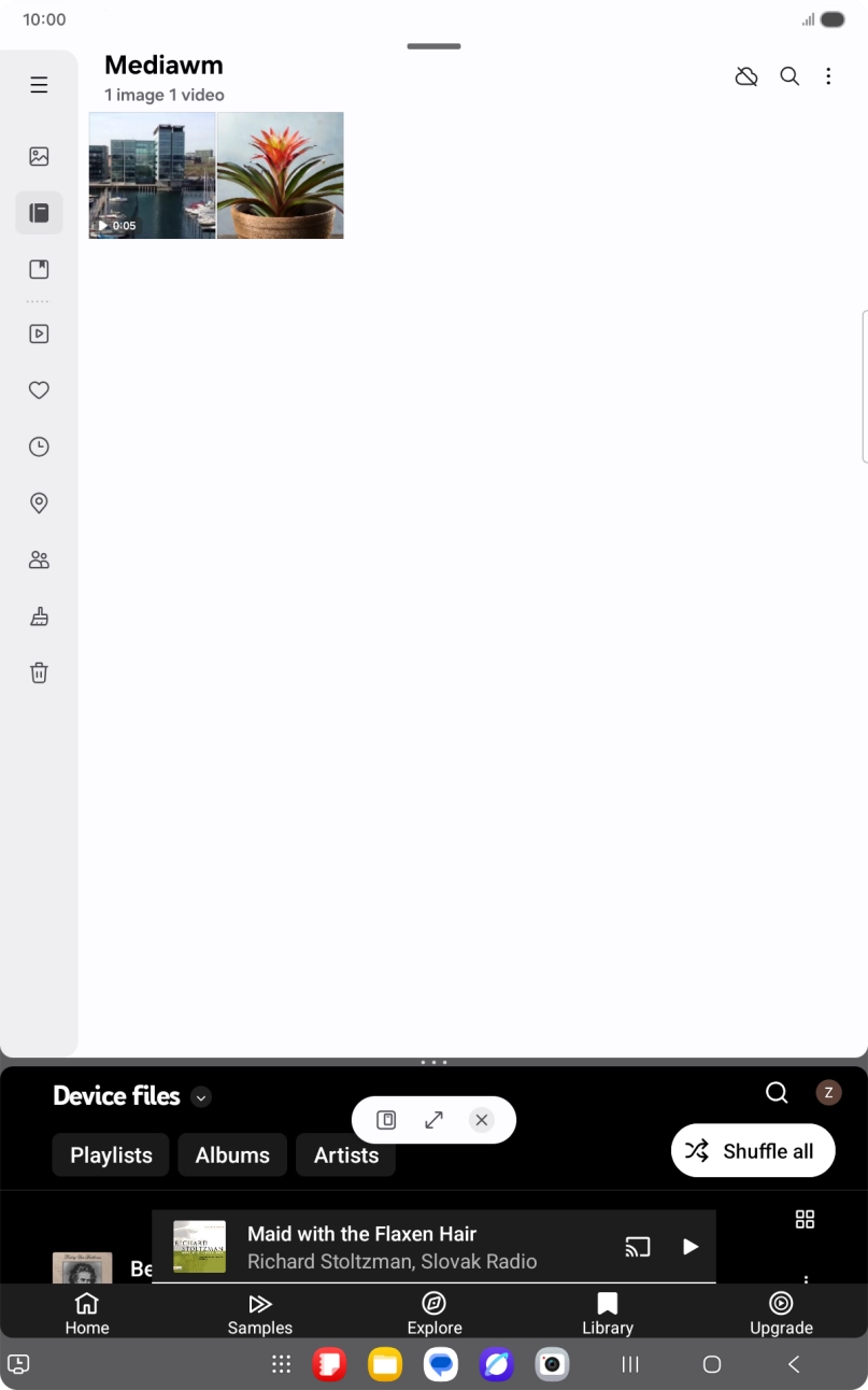 Press the end icon. Press the end icon.