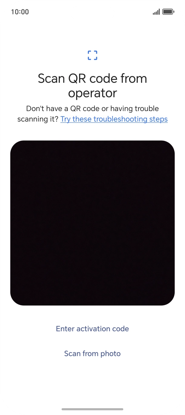 Place the QR code you've received inside the phone camera frame to scan the code.