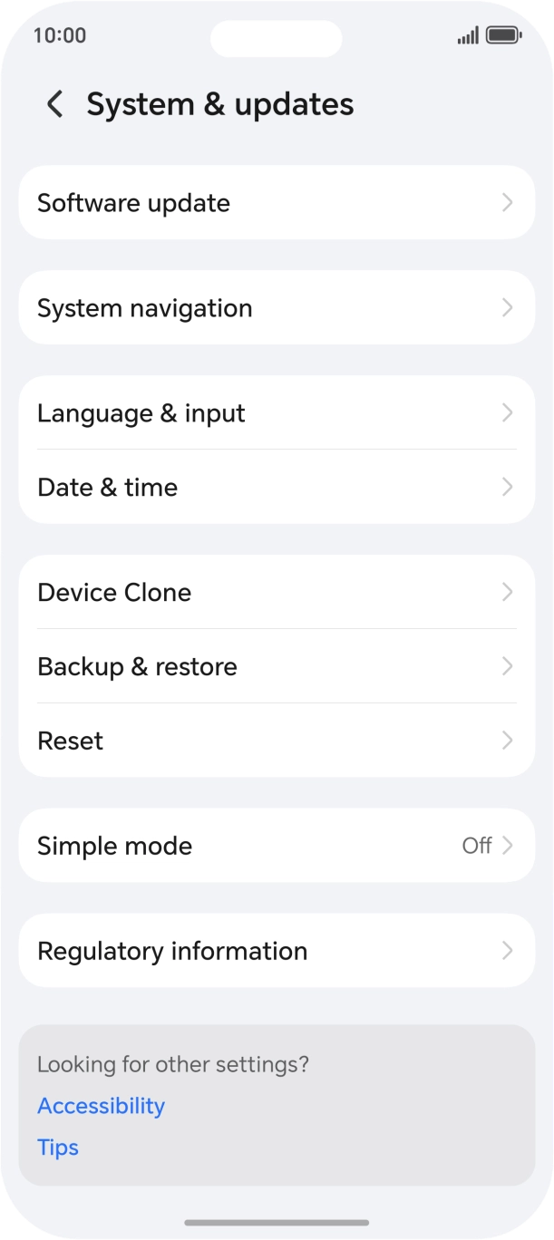 Press Software update. If a new software version is available, it's displayed. Follow the instructions on the screen to update the phone software. Press Software update. If a new software version is available, it's displayed. Follow the instructions on the screen to update the phone software.