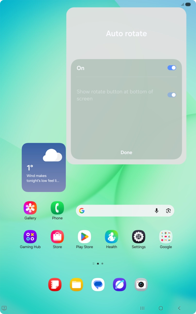 Press the indicators next to the required settings to turn them on or off.