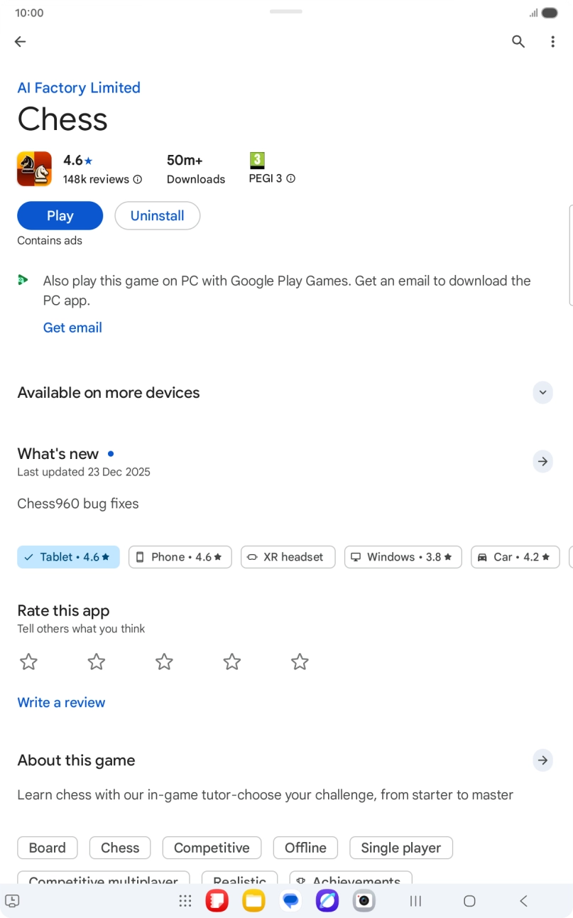 Press Uninstall.
