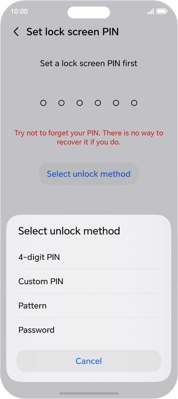 Press the required lock code and follow the instructions on the screen to create an additional lock code. Press the required lock code and follow the instructions on the screen to create an additional lock code.