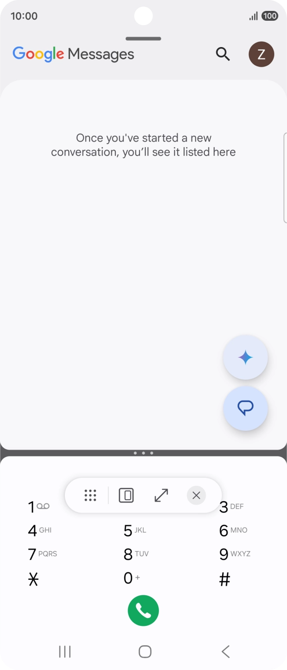 Press the end icon. Press the end icon.