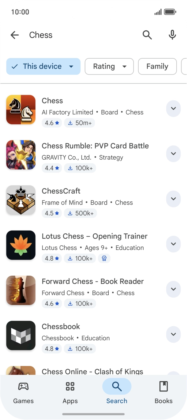 Press the required app.