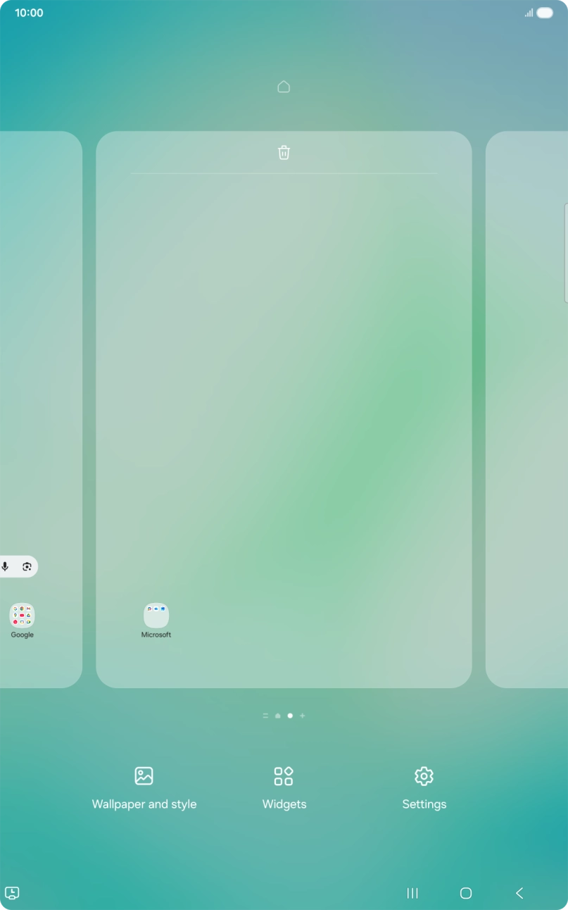 Press the required setting and follow the instructions on the screen to personalise the appearance of the home screen.
