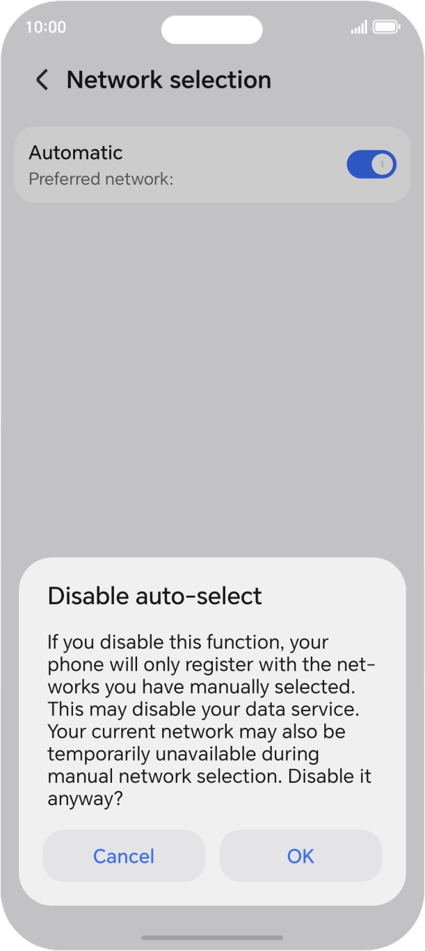 Press OK and your phone will search for networks. Press OK and your phone will search for networks.