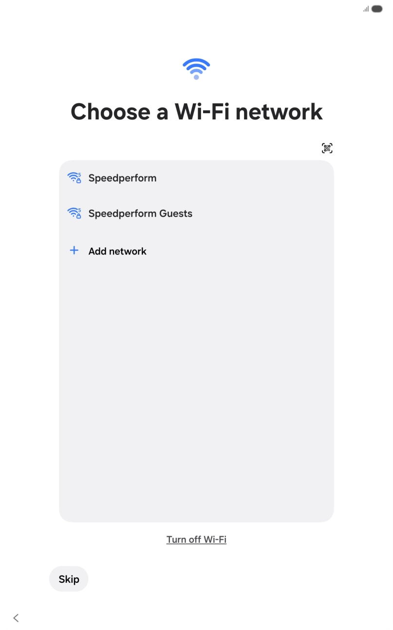 Press the required WiFi network.