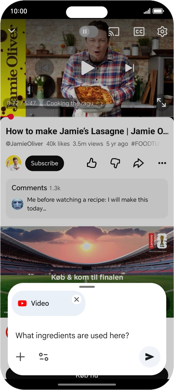 Follow the instructions on the screen to type or speak the required question for the video. Follow the instructions on the screen to type or speak the required question for the video.