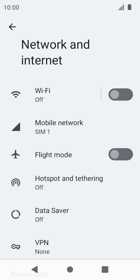 Press Mobile network.