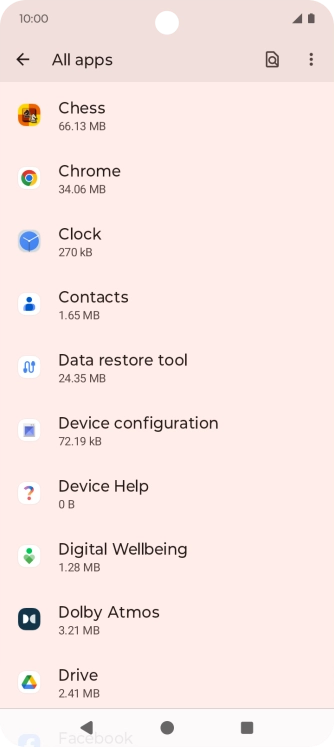Press the required app. Press the required app.