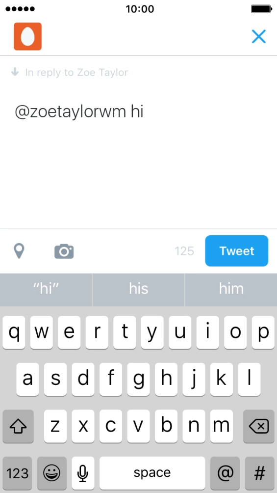 Write the required reply and press Tweet.