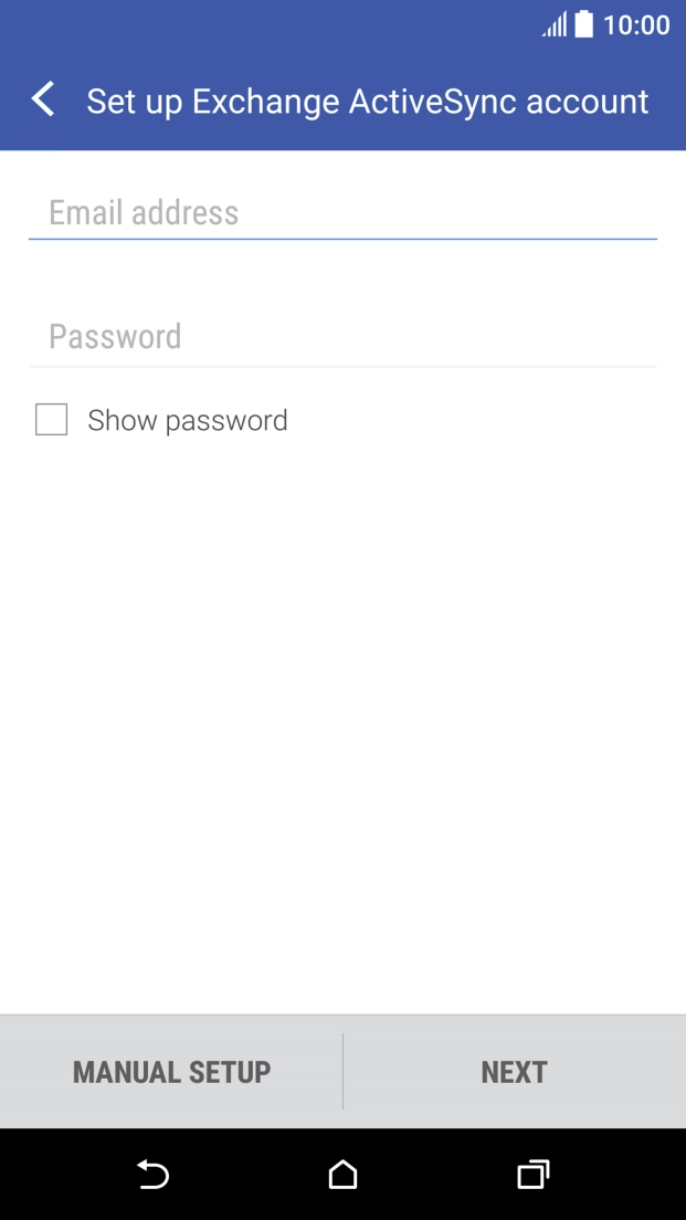 Press Email address and key in your email address.