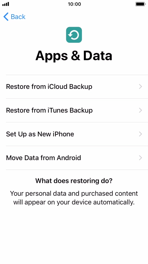 Press Set Up as New iPhone and follow the instructions on the screen to finish the activation.
